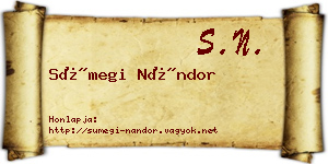 Sümegi Nándor névjegykártya